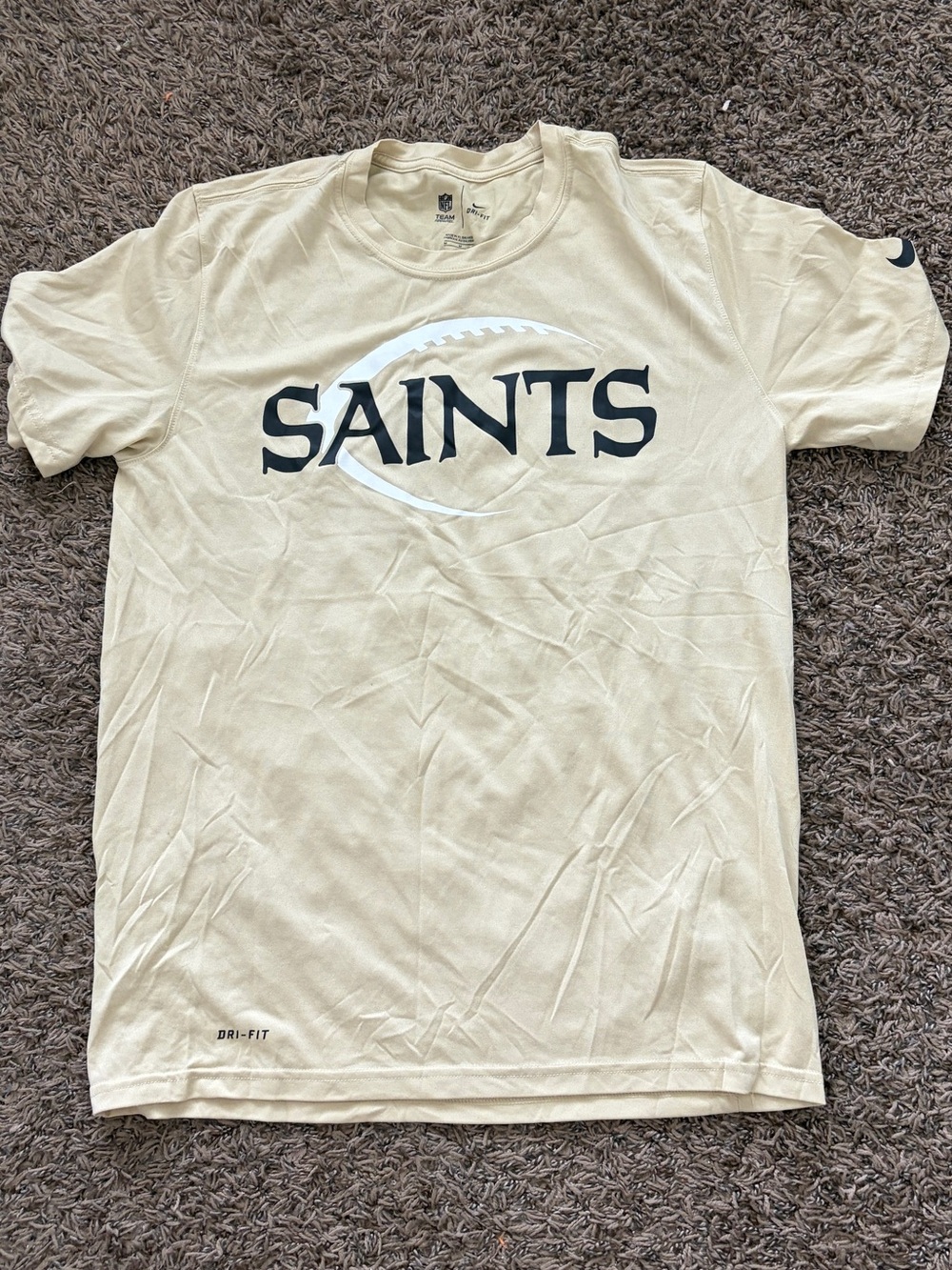 Nike Saints Football Logo Tee - Cream and Black